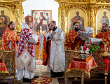 Преосвященнейший Симон совершил Божественную литургию и хиротонию во пресвитеры в храме великомученика Георгия Победоносца хутора Лихой