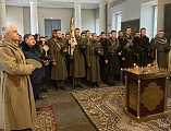 Кадеты, преподаватели Шахтинского казачьего кадетского корпуса им. Я.П. Бакланова и атаман Всевеликого войска Донского В.А. Бобыльченко посетили Успенский храм станицы Калитвенской
