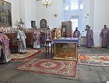 Божественная литургия в Неделю 4-ю Великого поста, преподобного Иоанна Лествичника, в храме Успения Пресвятой Богородицы станицы Калитвенской