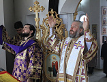 В Неделю 3-ю Великого поста, Крестопоклонную, Преосвященнейший епископ Симон совершил Божественную литургию в храме в честь Святой Троицы хут. Ягодинка