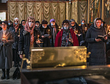 В среду первой седмицы Великого поста епископ Симон совершил великое повечерие с чтением покаянного канона преподобного Андрея Критского в кафедральном соборе Шахтинской епархии