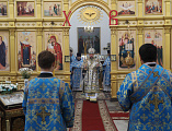 В престольный праздник и 190-летие храма Преосвященнейший епископ Симон совершил Литургию в Успенском храме ст. Калитвенской