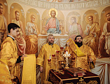 Преосвященнейший епископ Симон совершил чин великого освящения храма в честь святых мучениц Веры, Надежды, Любови и матери их Софии