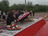 В день 74-й годовщины Победы в Великой Отечественной войне священнослужители храма Владимирской иконы Божией Матери хутора Можаевка приняли участие в митинге