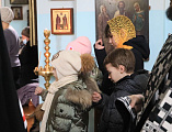 Во вторник первой седмицы Великого поста Преосвященнейший епископ Симон совершил великое повечерие с чтением покаянного канона преподобного Андрея Критского в храме Донецкого Успенского архиерейского подворья