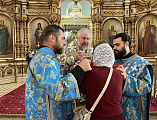 В праздник Успения Пресвятой Богородицы епископ Симон совершил Божественную литургию в храме Донецкого Успенского архиерейского подворья станицы Гундоровской