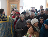 В престольный день Преосвященнейший епископ Симон совершил Божественную литургию в храме Державной иконы Божией Матери города Донецка