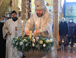 В Крещенский сочельник епископ Шахтинский и Миллеровский Симон совершил богослужение в храме святителя Николая г. Новошахтинска