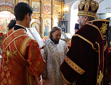 Епископ Шахтинский и Миллеровский Симон совершил Божественную литургию и диаконскую хиротонию в храме Донской иконы Божией Матери г. Новошахтинска