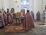 Божественная литургия в Неделю 4-ю Великого поста, преподобного Иоанна Лествичника, в храме Успения Пресвятой Богородицы станицы Калитвенской