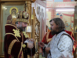 Епископ Шахтинский и Миллеровский Симон совершил Божественную литургию и диаконскую хиротонию в храме Донской иконы Божией Матери г. Новошахтинска