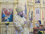 Преосвященнейший епископ Симон совершил воскресное богослужение в храме Успения Пресвятой Богородицы ст. Калитвенской