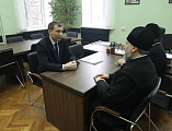 Епископ Симон поздравил со вступлением должность директора ИСОиП (филиала) ДГТУ в городе Шахты Станислава Александровича Масленникова