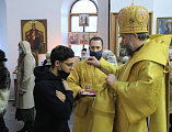 Накануне дня памяти святителя Николая Чудотворца Преосвященнейший епископ Симон совершил всенощное бдение в Никольском храме пос. Аюта