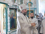 Преосвященнейший епископ Симон совершил Божественную литургию в храме Георгиевского архиерейского подворья х. Киреевка