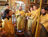 В престольный день Преосвященнейший епископ Симон возглавил Божественную литургию в храме в честь равноапостольной Ольги, великой княгини Российской в поселке Горный