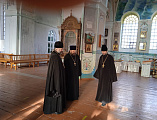 Преосвященнейший епископ Симон с рабочим визитом посетил храм святителя Тихона Задонского станицы Кривянской