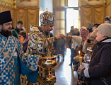 Сретение Господне и чин освящения свечей в Покровском кафедральном соборе города Шахты