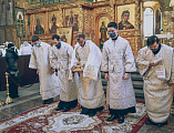 В праздник Крещения Господня Преосвященнейший епископ Симон совершил Литургию, чин Великого освящения воды и диаконскую хиротонию в Покровском кафедральном соборе г. Шахты