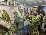 В праздник Входа Господня в Иерусалим епископ Симон совершил богослужение в храме иконы Пресвятой Богородицы «Всех скорбящих радость» города Красный Сулин