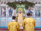 Преосвященнейший епископ Симон совершил воскресную Божественную литургию в храме Архистратига Михаила поселка Каменоломни