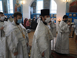 В престольный день Преосвященнейший епископ Симон совершил Божественную литургию в храме Архистратига Михаила пос. Каменоломни
