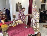Епископ Шахтинский и Миллеровский Симон совершил Божественную Литургию в храме великомученика Пантелеимона города Миллерово