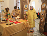 В новопостроенном храме в честь святого благоверного князя Александра Невского г. Шахты совершена первая Божественная литургия архиерейским чином