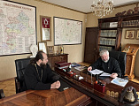 Состоялось рабочее совещание Преосвященнейшего епископа Симона с руководителем комиссии по канонизации святых Шахтинской епархии