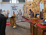 Божественная литургия в Неделю 4-ю Великого поста, преподобного Иоанна Лествичника, в храме Успения Пресвятой Богородицы станицы Калитвенской
