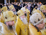 В одиннадцатую годовщину интронизации Святейшего Патриарха Кирилла Преосвященнейший епископ Симон сослужил Предстоятелю Русской Церкви в Храме Христа Спасителя