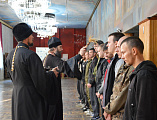 Мобилизованных шахтинцев напутствовали священники