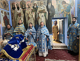В престольный день епископ Симон совершил Божественную литургию в храме в честь Казанской иконы Божией Матери