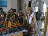 В Неделю 3-ю Великого поста, Крестопоклонную, Преосвященнейший епископ Симон совершил Божественную литургию в храме в честь Святой Троицы хут. Ягодинка