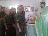 Военнослужащие приняли участие в богослужении в храме, посвящённом небесному покровителю воинства
