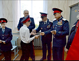 Иерей Антоний Можаев напутствовал посвященных казачат Митякинской школы