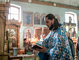 В праздник Благовещения Пресвятой Богородицы Преосвященнейший епископ Симон совершил Литургию в храме Вознесения Господня города Шахты