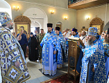 В день престольного праздника Преосвященнейший епископ Симон совершил Божественную литургию в храме Донской иконы Божией Матери г. Новошахтинска
