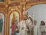 В Лазареву субботу епископ Шахтинский и Миллеровский Симон совершил Божественную литургию в храме святого князя Владимира города Шахты