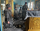 Литургия Преждеосвященных Даров в храме Покрова Пресвятой Богородицы города Новошахтинска