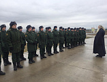 Иеромонах Николай (Наметышев) поздравил воинов инженерного батальона с Рождеством Господа Бога и Спаса нашего Иисуса Христа