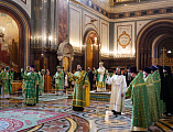 В праздник Входа Господня в Иерусалим Преосвященнейший епископ Симон сослужил Святейшему Патриарху Кириллу в Храме Христа Спасителя