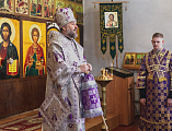 В Неделю вторую Великого поста Преосвященнейший епископ Симон совершил Божественную литургию в храме великомученика Пантелеимона поселка Майский