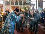 В праздник Благовещения Пресвятой Богородицы Преосвященнейший епископ Симон совершил Литургию в храме Вознесения Господня города Шахты
