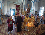 Торжественным богослужением отметили престольный праздник в храме иконы Пресвятой Богородицы Одигитрия станицы Заплавской