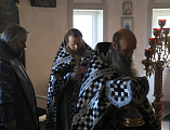 В дни Великого поста Преосвященнейший епископ Симон совершил богослужение в Покровском мужском монастыре слободы Верхнемакеевка