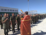 Иерей Сергий Липень вместе с личным составом 163 танкового полка совершил молебен с водосвятием