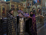 Преосвященнейший епископ Симон совершил всенощное бдение в канун Крестопоклонной Недели Великого поста