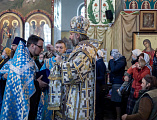 Накануне праздника Благовещения Пресвятой Богородицы Преосвященнейший епископ Симон совершил всенощное бдение в Покровском кафедральном соборе г. Шахты