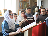 В престольный праздник Преосвященнейший епископ Симон совершил Божественную литургию в храме святой блаженной Матроны Московской г. Донецка